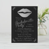 Silver Foil Lips Bachelorette Party Kaart (Staand voorkant)