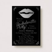 Silver Foil Lips Bachelorette Party Kaart