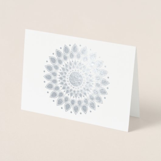 Silver Foil Lotus Mandala Folie Kaarten (Voorkant)