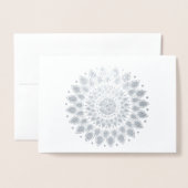 Silver Foil Lotus Mandala Folie Kaarten (Voorkant met envelop)