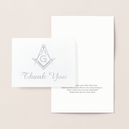 Silver Foil Masonic Hartelijk dank voor de kaarten (Display)