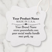 Silver Foil Merk Labels met Bedrijf Logo Hang Labe (Achterkant)