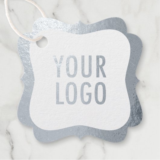 Silver Foil Merk Labels met Bedrijf Logo Hang Labe (Voorkant)