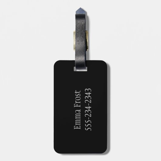 Silver Foil Metallic Wereldkaart Bagage Bagagelabel (Achterkant verticaal)