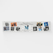 Silver Foil Monogram 10 Foto Graduation Party Spandoek (Horizontaal)
