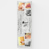 Silver Foil Monogram 6 Foto Graduy Party Spandoek (Verticaal)