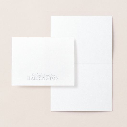 Silver Foil Monogram Coupnaam Folie Kaarten (Display)
