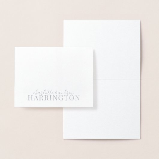 Silver Foil Monogram Coupnaam Folie Kaarten (Display)