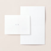 Silver Foil Monogram Note Kaart | Weddenschap Hart (Display)