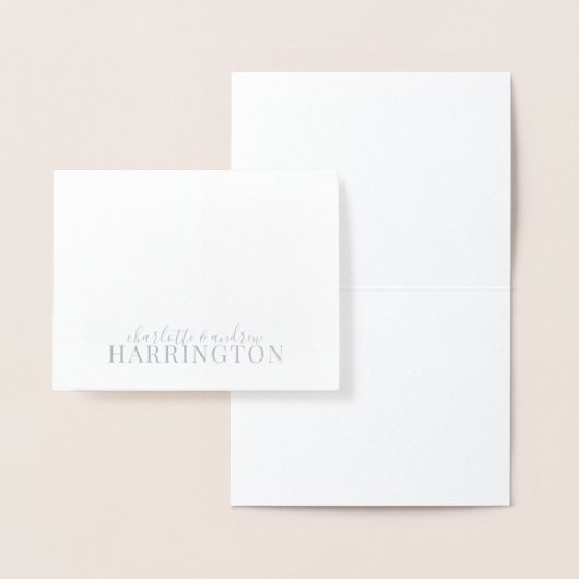 Silver Foil Monogram Weddenschap Jubileum Folie Kaarten (Display)