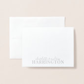 Silver Foil Monogram Weddenschap Jubileum Folie Kaarten (Voorkant met envelop)