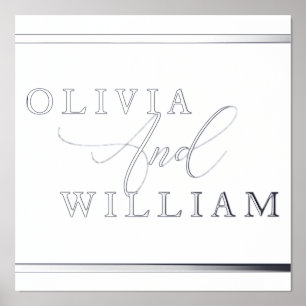 Silver Foil Names Wedding Verloving Jubileum Folie Afdrukken