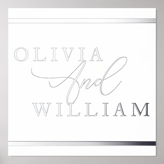 Silver Foil Names Wedding Verloving Jubileum Folie Afdrukken (Voorkant)