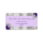Silver Foil Paars Amethyst Adres Etiket (Voorkant)