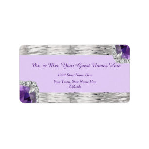 Silver Foil Paars Amethyst Adres Etiket