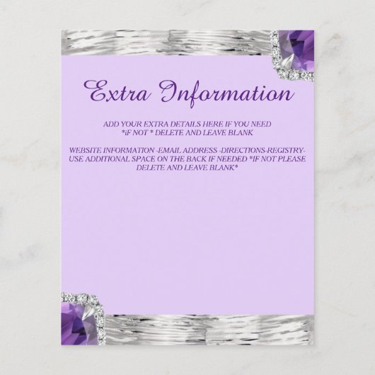 Silver Foil Paarse Amethyst Wedding Detail (Achterkant)