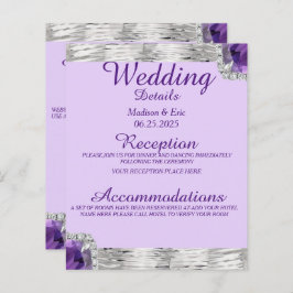 Silver Foil Paarse Amethyst Wedding Detail