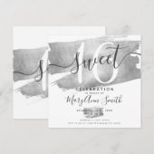 Silver Foil Paint Sweet 16th Birthday Kaart (Voorkant / Achterkant)