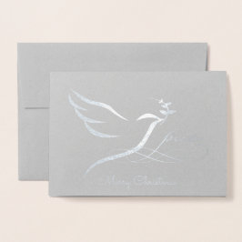 Silver Foil Peace Dove Kaart