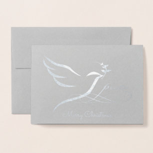 Silver Foil Peace Dove-kaart Folie Kaarten