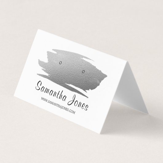 Silver Foil-penseelstreek, juwelen-beeldschermkaar Visitekaartje (Voorkant)