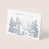 Silver Foil Personaliseer kerstkaart Folie Kaarten (Voorkant)