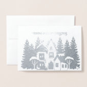 Silver Foil Personaliseer kerstkaart Folie Kaarten (Voorkant met envelop)