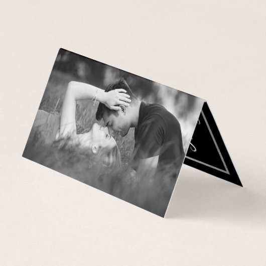 Silver Foil Photo Calendar Save the Date Card Visitekaartje (Achterkant)