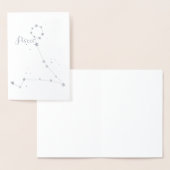 Silver Foil Pisces Zodiac Constellation Folie Kaarten (Display)