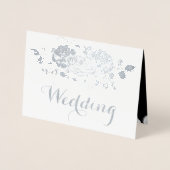 Silver Foil Roos Typografie Bruiloft Uitnodigingen (Voorkant)