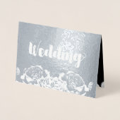 Silver Foil Roos Typografie Bruiloft Uitnodigingen (Voorkant)
