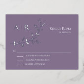 Silver Foil RSVP Weddenschap-reactiekaart Folie Uitnodiging Briefkaart (Voorkant)