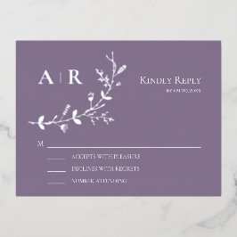 Silver Foil RSVP Weddenschap-reactiekaart Folie Uitnodiging Briefkaart