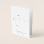 Silver Foil SAGITTARIUS Zodiac Sign Constellation Folie Kaarten (Voorkant)