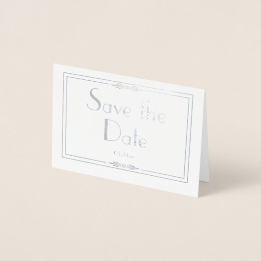 Silver Foil Save the Date Kaart (Voorkant)