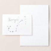 Silver Foil Scorpio Zodiac Constellation Folie Kaarten (Display)