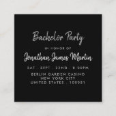 Silver Foil & Script Bachelor Party Ticket Invite (Voorkant)
