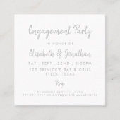 Silver Foil & Script Engagement Party Ticket (Voorkant)