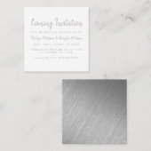 Silver Foil & Script Evening Event Ticket Invite (Voorkant / Achterkant)