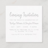 Silver Foil & Script Evening Event Ticket Invite (Voorkant)