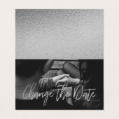 Silver Foil Script Photo Change the Date Card Visitekaartje (Buitenkant ongevouwen)