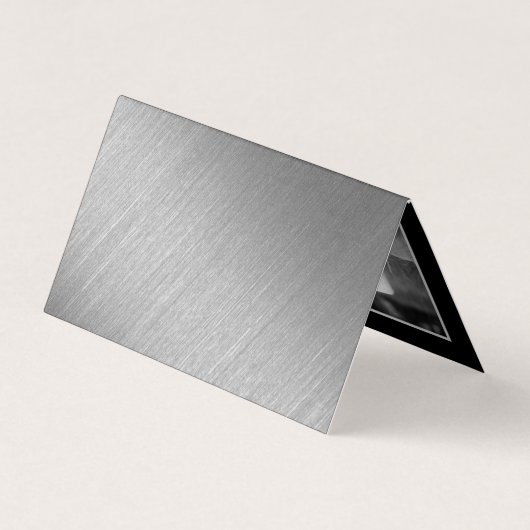 Silver Foil & Script Photo Save the Date Card Visitekaartje (Achterkant)