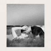 Silver Foil Script Photo Save the Date Card Visitekaartje (Binnenkant ongevouwen)