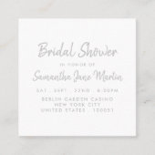 Silver Foil & Script Vrijgezellenfeest Ticket Invi (Voorkant)