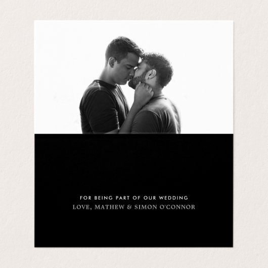 Silver Foil Script Weduwfoto Hartelijk dank Visitekaartje (Binnenkant ongevouwen)