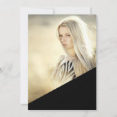 Silver foil script zwarte quinceanera foto kaart (Achterkant)