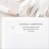 Silver Foil Simple Heart Wedding Etiket (Insitu)