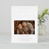 Silver Foil Simplistic 2 Photo Wedding Folie Uitnodiging (Staand Voorkant)