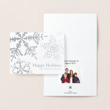 Silver Foil Snowflake Foto Inside Holiday Kaart