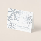Silver Foil Snowflake Foto Inside Holiday Kaart (Voorkant)